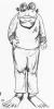 Drawing of Ssarsun standing with hands behind his back, much like Spock.