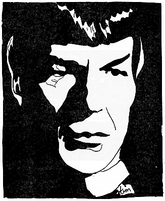 Spock's face.