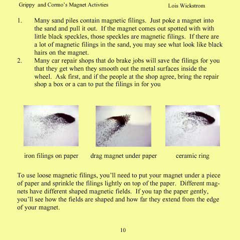 Grippy and Cormo's Magnet Activies - iron filings