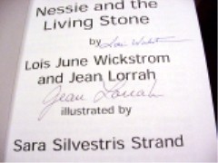 Autograph page from Nessie paperback