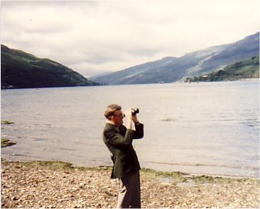 Norman Lee at Loch Ness, when he saw Nessie